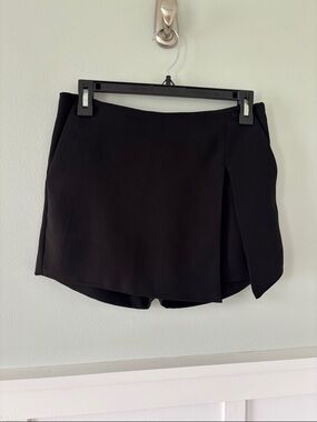 Express Black Overlap-Front Skort